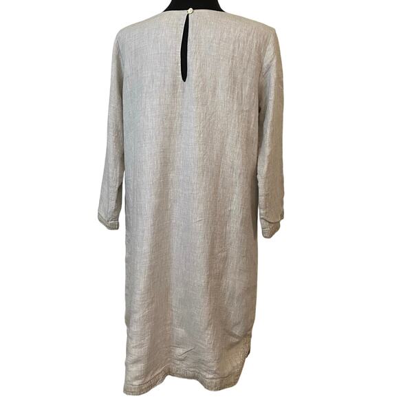 Roller Rabbit Womens Emiko Dress size Small Stone Gray 100%‎ Linen - Picture 3 of 9
